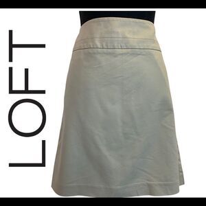 LOFT Ann Taylor beige tan brown cotton skirt size 6